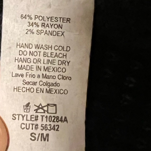 NWOT Melody Thomas Studio Long Sleeve Black Waffle Knit Dolman Top - Picture 5 of 6